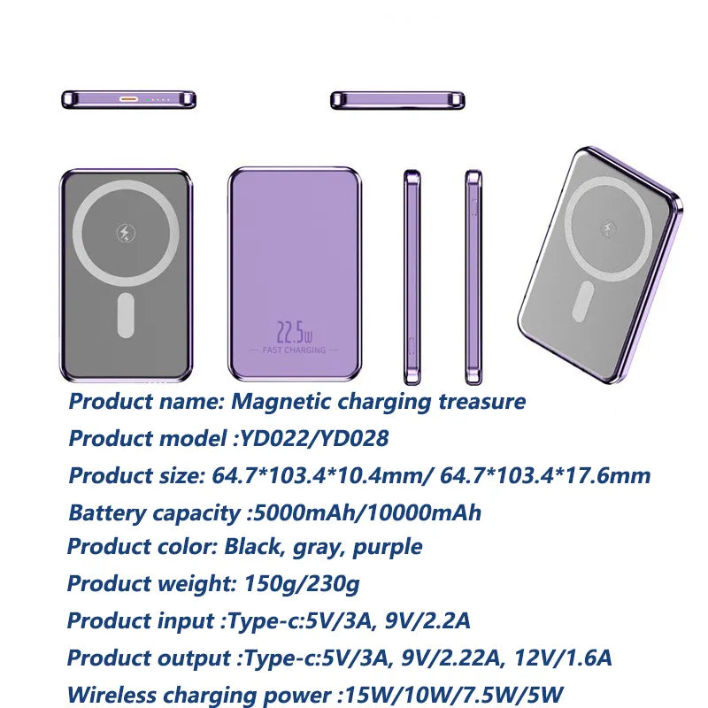 20W Ultra Dünne Magnetische Powerbank